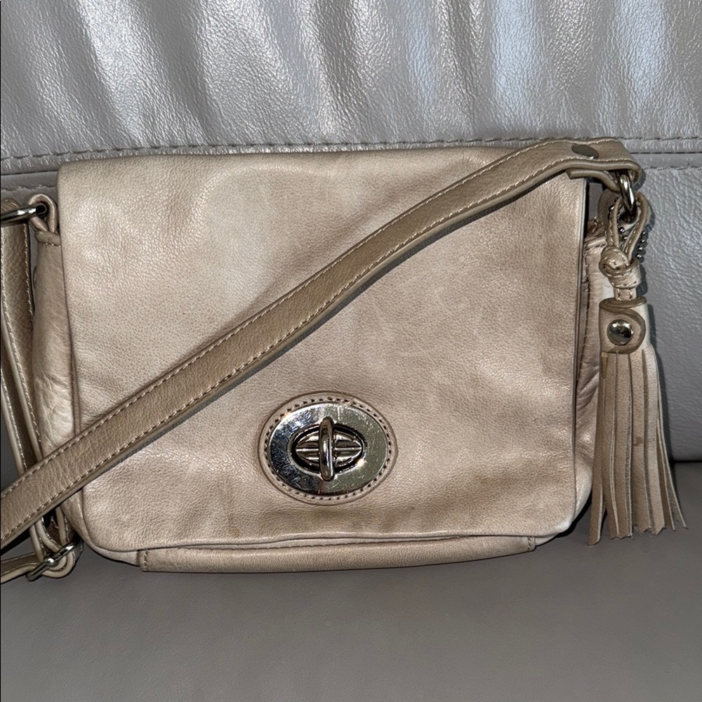 Browns Couture Grey/Green leather crossbody bag